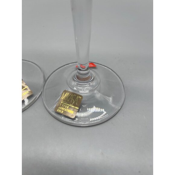 Mikasa set of 2 candle holders marked Austria T2073 Jamestown Gold 7.5" NEW READ - Picture 6 of 15